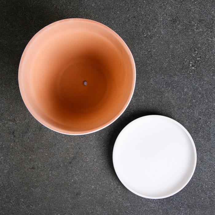 Горшок цветочный белый, h16, d18, 2л Горшок цветочный белый, h16, d18, 2л