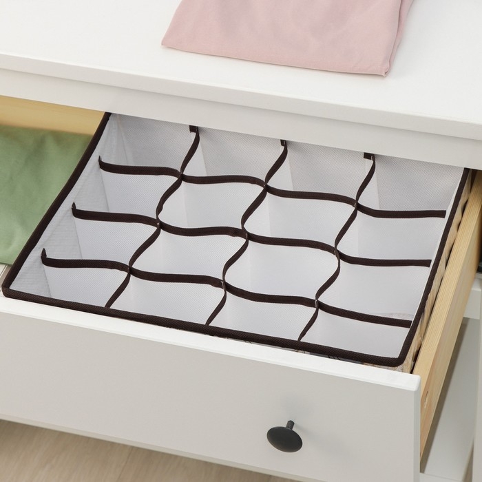 Органайзер для хранения белья Доляна «Астра», 16 ячеек, 36×28×12 см, цвет МИКС Органайзер для хранения белья Доляна «Астра», 16 ячеек, 36×28×12 см, цвет МИКС