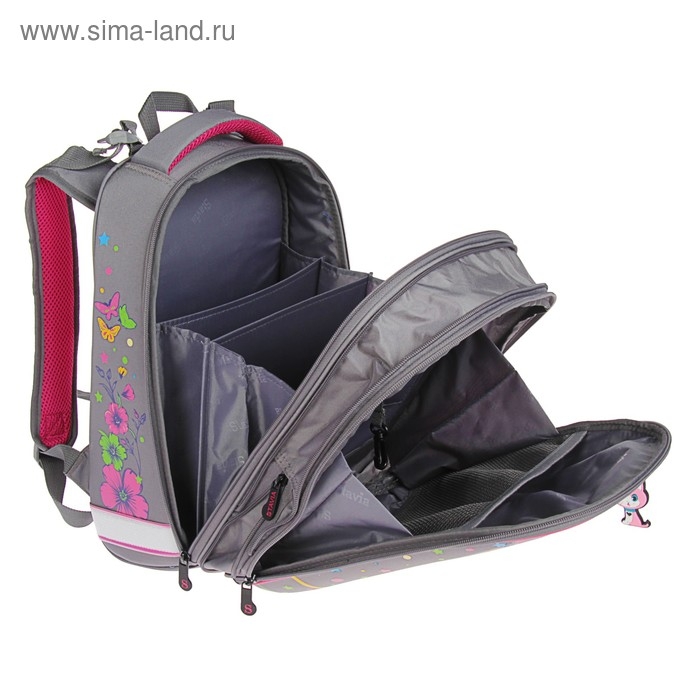 Рюкзак каркасный школьный 36 х 28 х 16 см, эргономичная спинка, Stavia Рюкзак каркасный школьный 36 х 28 х 16 см, эргономичная спинка, Stavia "Мишка", серый