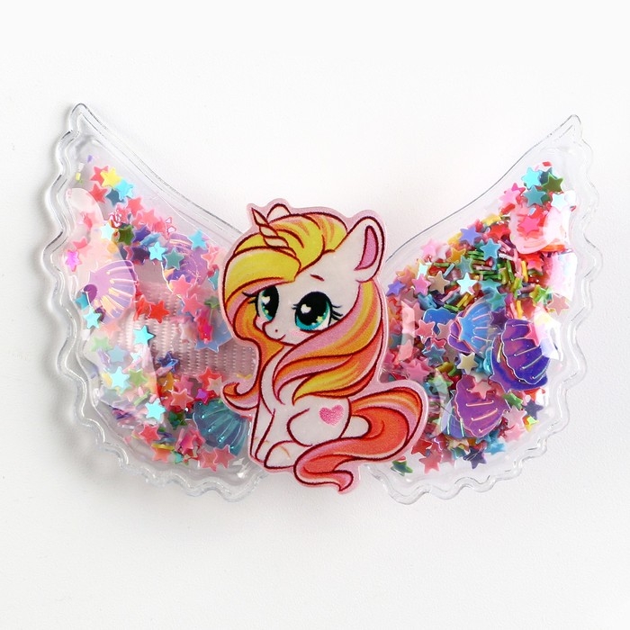 Заколка для волос с шейкером «Милый единорожек», 6 х 4.5 см Заколка для волос с шейкером «Милый единорожек», 6 х 4.5 см