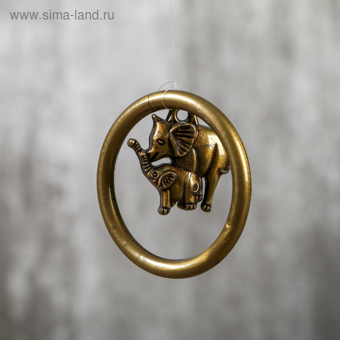 Музыка ветра пластик Музыка ветра пластик "Слон в круге" 4 трубки 7 фигурок 70 см