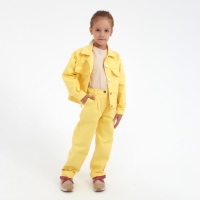 Джинсы для девочки MINAKU: Casual collection KIDS, цвет лимонный, рост 128 см