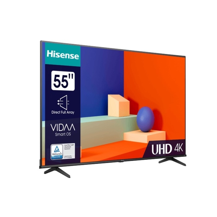 Телевизор Hisense 55A6K, 55 Телевизор Hisense 55A6K, 55", 3840x2160, DVB-T/T2/C/S2, HDMI 3, USB 2, Smart TV, чёрный