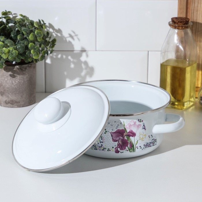 Кастрюля эмалированная «Мозаика» 1,5 л, d=15 см, индукция