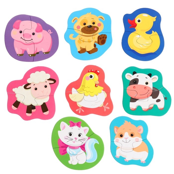 Пазлы контурные «Домашние животные. Половинки» Пазлы контурные «Домашние животные. Половинки»