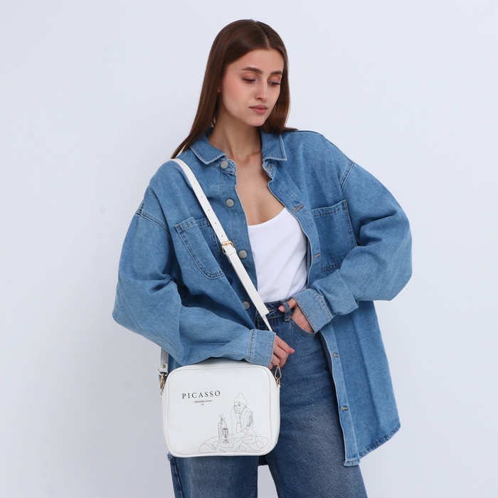 Сумка женская через плечо TEXTURA, маленького размера, цвет белый