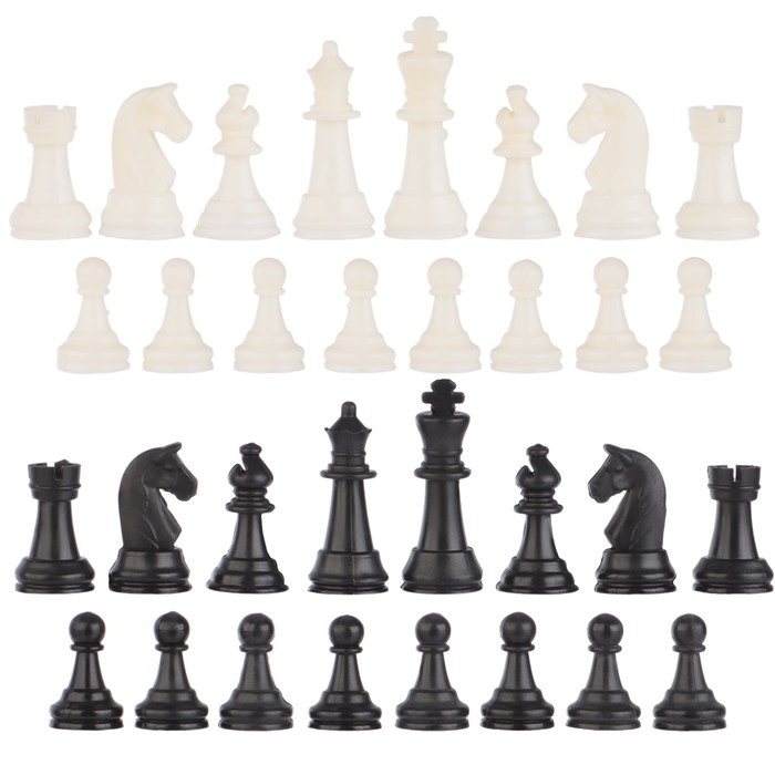 Шахматные фигуры, пластик, король h-4.2 см, пешка h-2 см Шахматные фигуры, пластик, король h-4.2 см, пешка h-2 см