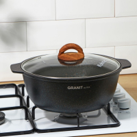 Кастрюля-жаровня Granit ultra, 4 л, d=28 см, антипригарное покрытие, цвет чёрный