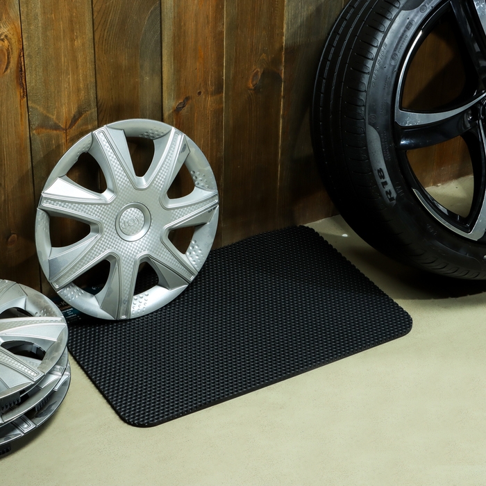 Коврик eva универсальный Grand Caratt, Соты 43 х 62 см, черный Коврик eva универсальный Grand Caratt, Соты 43 х 62 см, черный