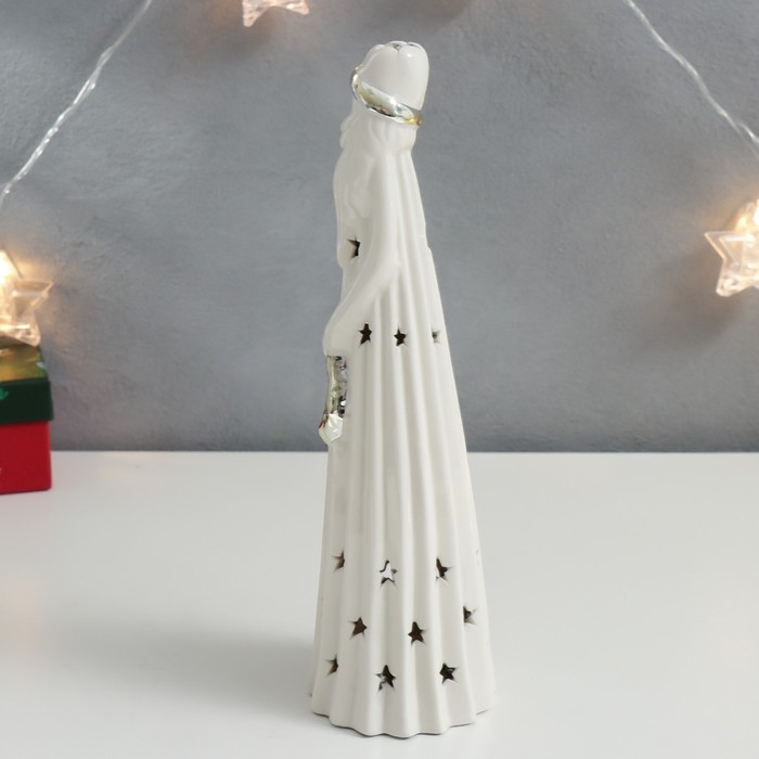 Сувенир керамика световой Сувенир керамика световой "Дедушка Мороз с веночком" золото 26х7,5х7,5 см