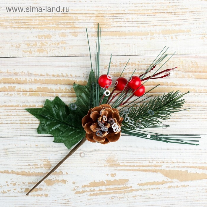 Декор  Декор "Зимняя магия" хвоя шишка ягоды 19 см