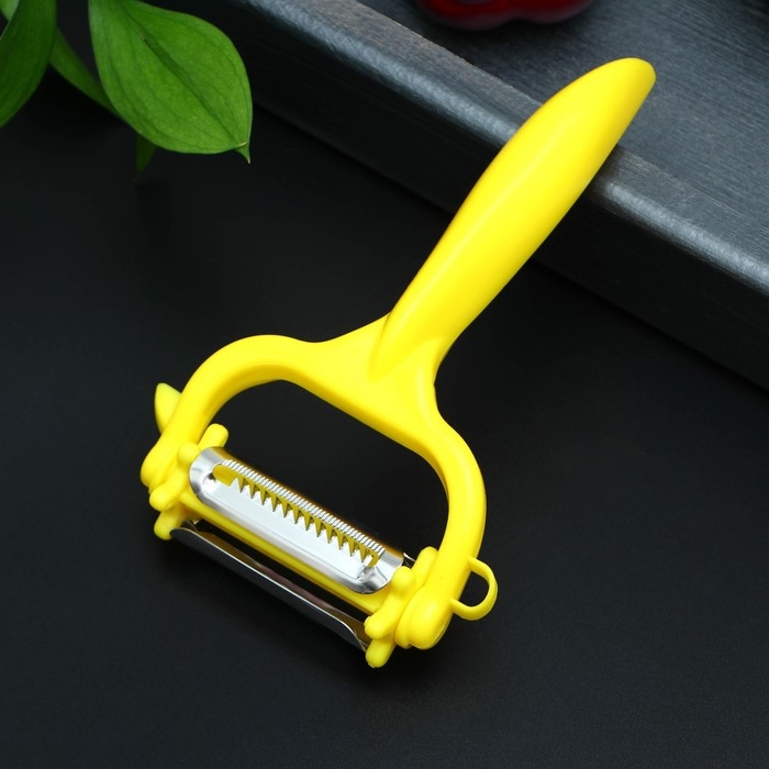 Овощечистка многофункциональная Доляна, 16×9 см, цвет жёлтый Овощечистка многофункциональная Доляна, 16×9 см, цвет жёлтый