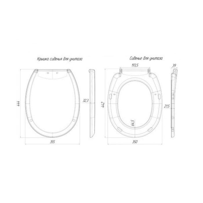 Сиденье для унитаза "АНИ Пласт" WS0210, крепление металл, белое