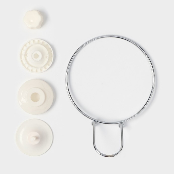 Держатель для полотенец одинарный Доляна, 20×15×4,5 см, кольцо, на вакуумной присоске Держатель для полотенец одинарный Доляна, 20×15×4,5 см, кольцо, на вакуумной присоске