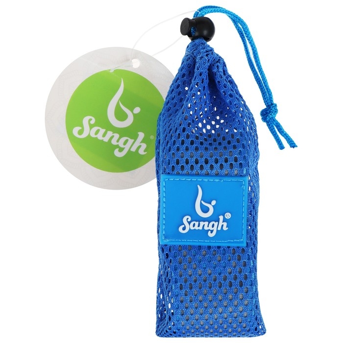 Эспандер-лента Sangh, эластичная, с захватами, 90х4 см, цвет голубой Эспандер-лента Sangh, эластичная, с захватами, 90х4 см, цвет голубой