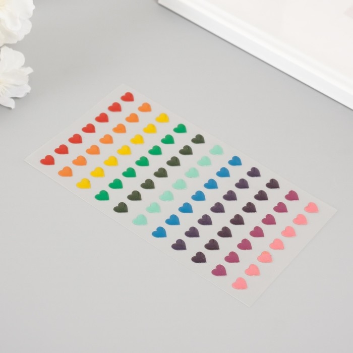 Наклейка пластик Наклейка пластик "Палитра сердечек" 20х9 см