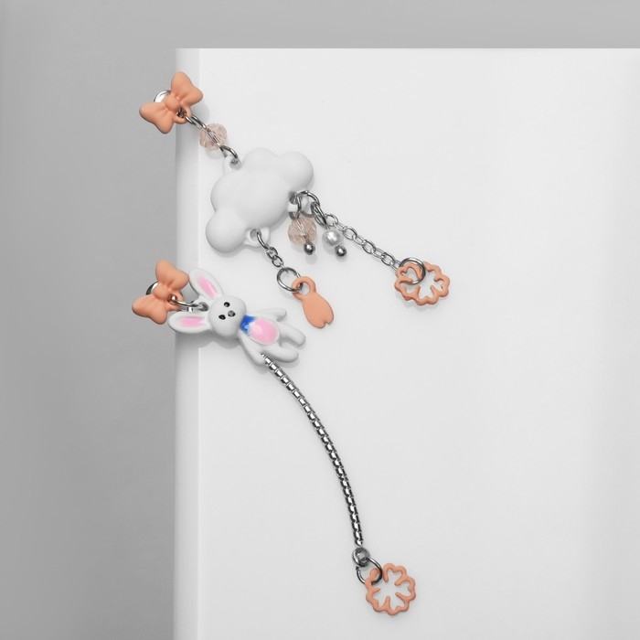 Серьги ассорти «Заяц» с облачком, цветные в серебре Серьги ассорти «Заяц» с облачком, цветные в серебре