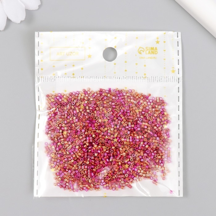 Бисер стекло 11/0  Бисер стекло 11/0 "Цилиндр. Карамельно-розовый глянец" 10 гр