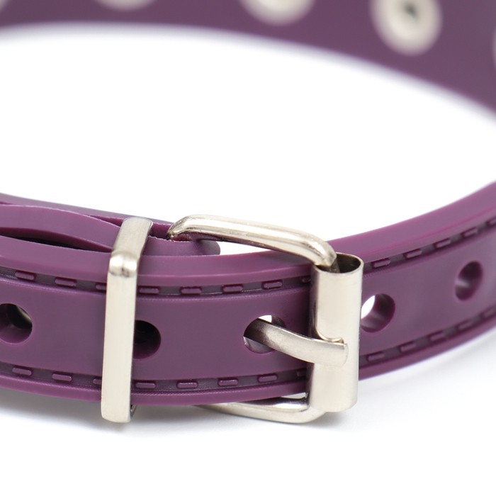 Ошейник с затупленными шипами 38 х 1,5 см, ОШ 26-33, морозостойкий материал PU, фиолетовый Ошейник с затупленными шипами 38 х 1,5 см, ОШ 26-33, морозостойкий материал PU, фиолетовый