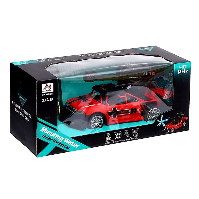 Машина радиоуправляемая Race, 1:18, стреляет гелевыми пулями, работает от аккумулятора, цвет красный Машина радиоуправляемая Race, 1:18, стреляет гелевыми пулями, работает от аккумулятора, цвет красный