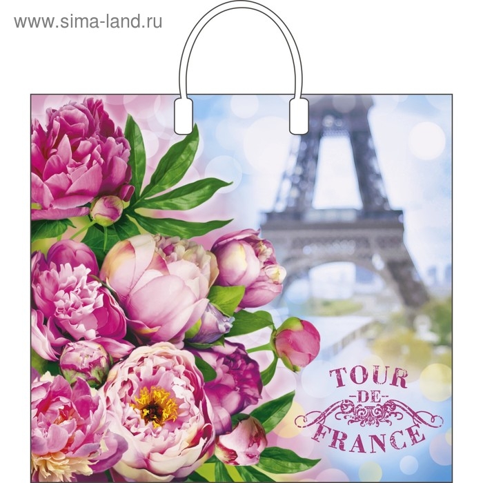 Пакет  Пакет "Тур-де-франс", полиэтиленовый с пластиковой ручкой, 90 мкм 38 х 35 см