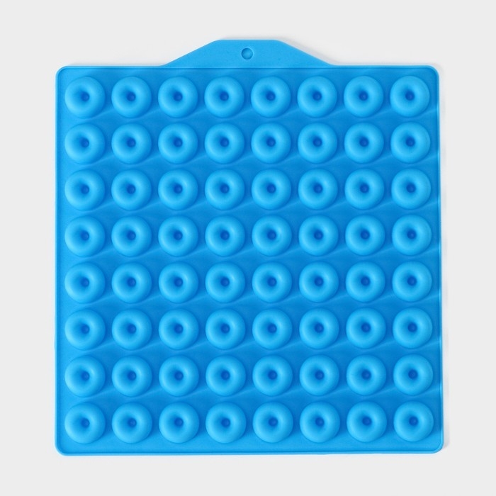 Форма для мармелада Доляна «Пончики», силикон, 21,5×20 см, 64 ячейки (d=2 см), цвет МИКС Форма для мармелада Доляна «Пончики», силикон, 21,5×20 см, 64 ячейки (d=2 см), цвет МИКС