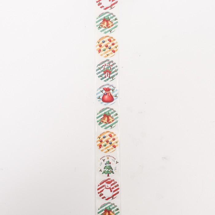 Новый год. Наклейки в рулоне "Mary Christmas", 500 шт, 2,5 х 2,5 см