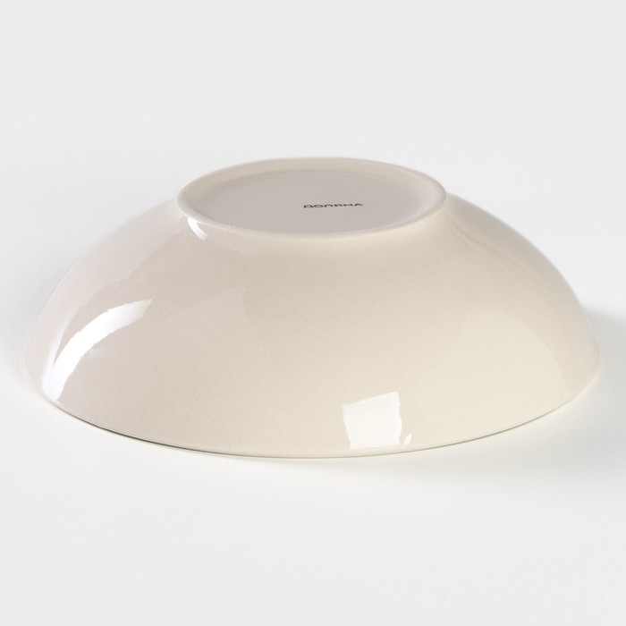 Тарелка керамическая глубокая Доляна «Подсолнух», 540 мл, d=18 см, цвет зелёный