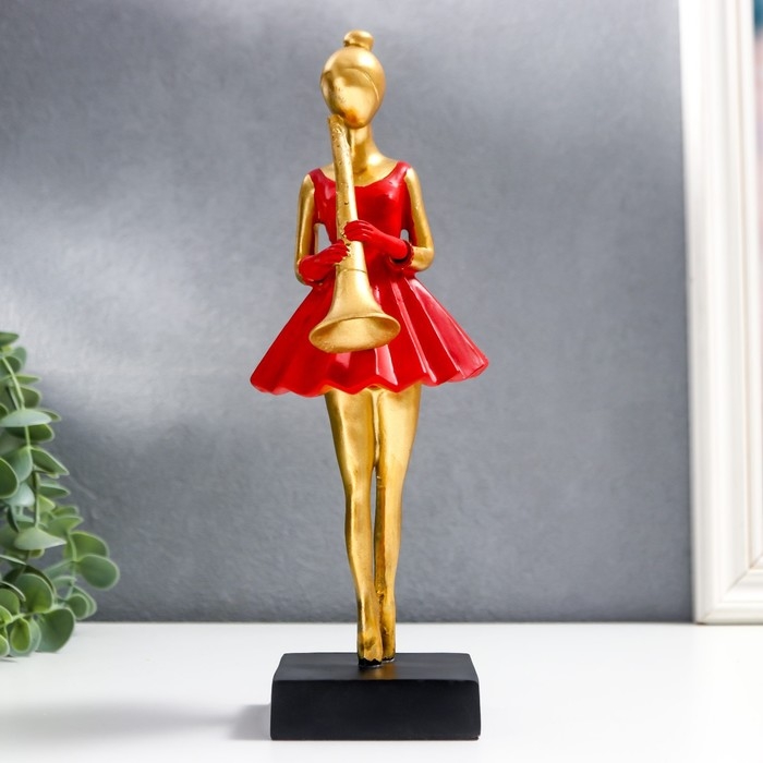 Сувенир полистоун  Сувенир полистоун "Девушка с духовым инструментом" МИКС 25х8х9,5 см