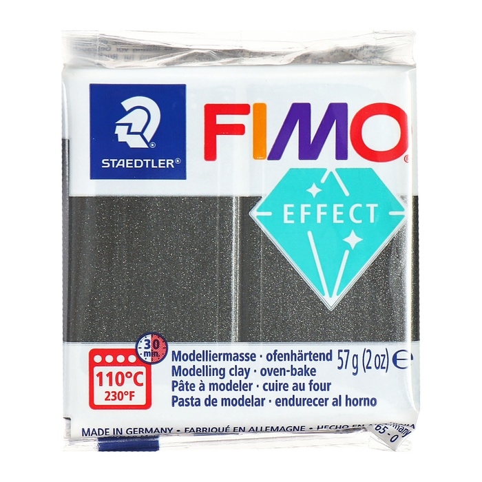 Пластика-полимерная глина запекаемая 57г FIMO effect серый металлик 8010-91 Пластика-полимерная глина запекаемая 57г FIMO effect серый металлик 8010-91