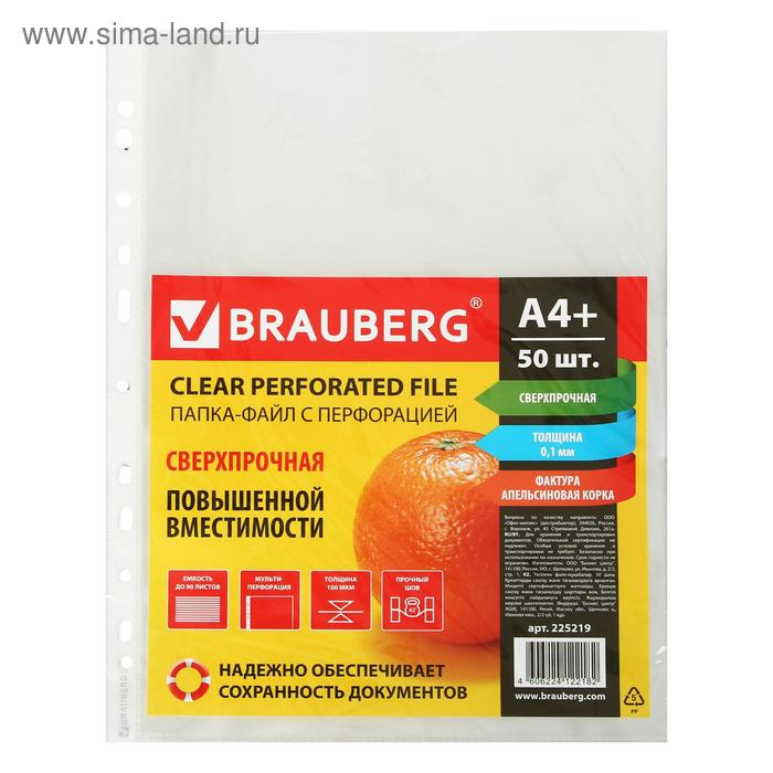 Файл-вкладыш А4, 100 мкм, BRAUBERG, плотные, тиснение, глянцевый, вертикальный, 50 штук Файл-вкладыш А4, 100 мкм, BRAUBERG, плотные, тиснение, глянцевый, вертикальный, 50 штук