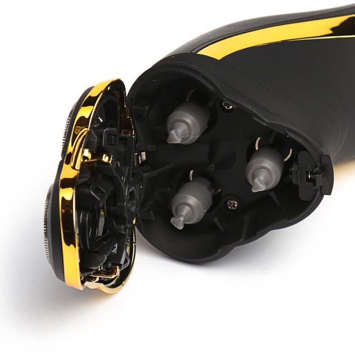Электробритва Centek CT-2160, 3 Вт, роторная, 3 плавающие головки, триммер, черно-золотая Электробритва Centek CT-2160, 3 Вт, роторная, 3 плавающие головки, триммер, черно-золотая