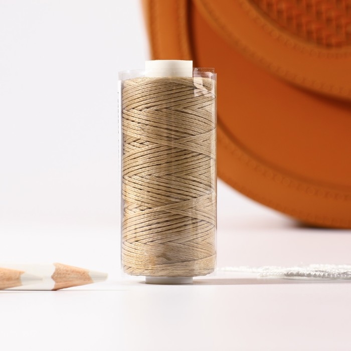 Нитки вощёные, плоские, 150D/16, 0,8 мм, 50 ± 2 м, цвет бежевый Нитки вощёные, плоские, 150D/16, 0,8 мм, 50 ± 2 м, цвет бежевый