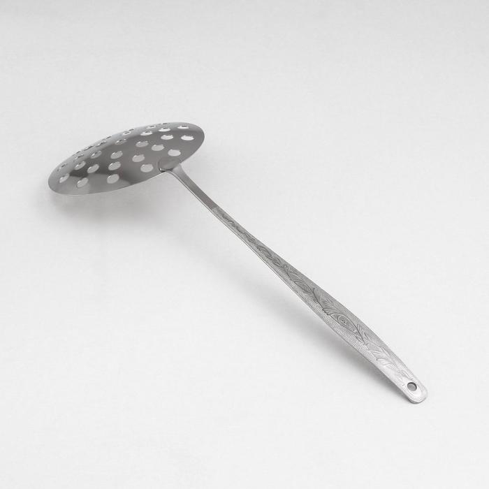 Шумовка большая «Уралочка», 30 см, d=10,5 см, толщина 2 мм, упрощённая обработка Шумовка большая «Уралочка», 30 см, d=10,5 см, толщина 2 мм, упрощённая обработка