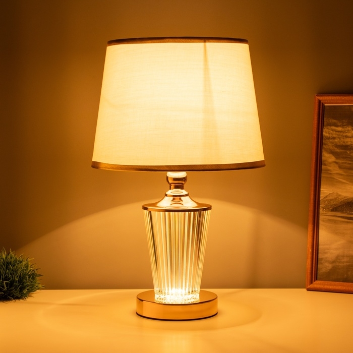 Лампа настольная Лампа настольная "Яйме" 1х40Вт Е27 1х3Вт LED золото 25х25х39см