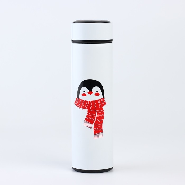 Новый год. Термос с шапочкой &laquo;Пингвин&raquo;, 500 мл