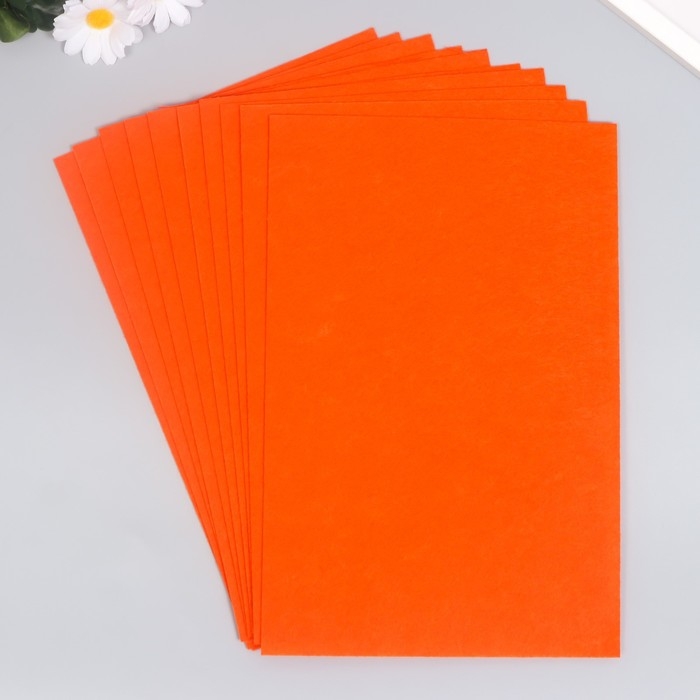 Фетр жёсткий Фетр жёсткий "Красный апельсин" 1 мм (набор 10 листов) формат А4