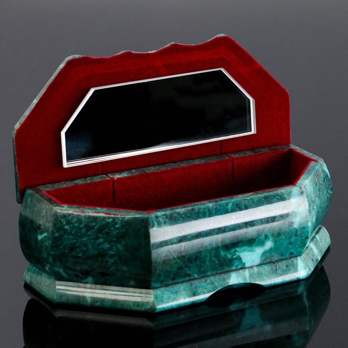 Ларец Ларец "Зима", 17х7х6, каменная крошка, змеевик