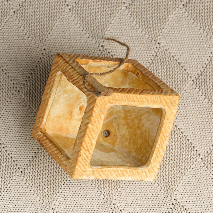 Кашпо  Кашпо "Куб" бежевое, 8*8*8см