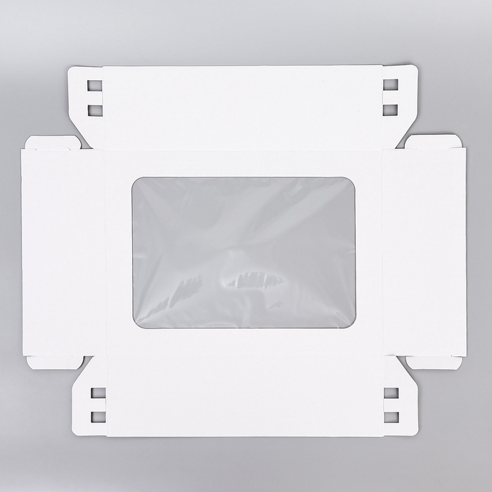 Коробка под торт с окном, белая, 30 х 40 х 12 см