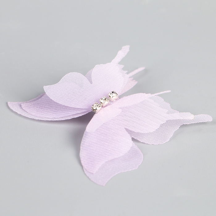 Декор для творчества «Бабочка», трёхслойный, набор 12 шт., размер 1 шт. — 5 × 4,5 см, цвет сиреневый Декор для творчества «Бабочка», трёхслойный, набор 12 шт., размер 1 шт. — 5 × 4,5 см, цвет сиреневый