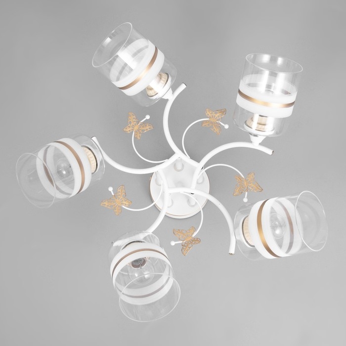 Люстра Люстра "Мия" 5х60Вт Е27 Белый, золото 59х18х24см