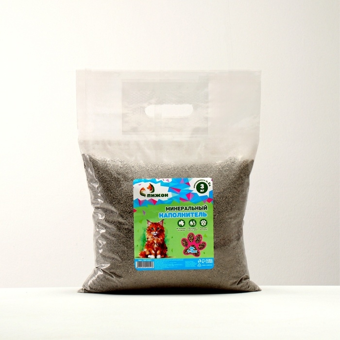 Наполнитель минеральный впитывающий Наполнитель минеральный впитывающий "Пижон" цеолит для короткошерстных фр 1-3 мм 3 кг впит. 5 л