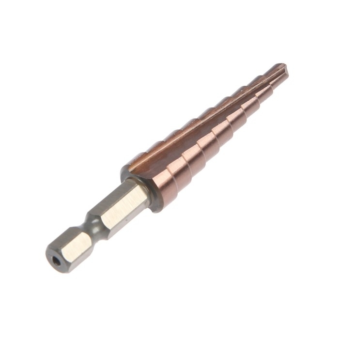 Сверло ступенчатое ТУНДРА, HSS-Co, шестигранный хвостовик, 4 - 12 мм Сверло ступенчатое ТУНДРА, HSS-Co, шестигранный хвостовик, 4 - 12 мм