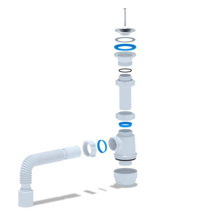 Сифон для мойки Сифон для мойки "АНИ Пласт" Грот A0110, 1 1/2" х 40 мм, с гофрированной трубой 40 x 50 мм