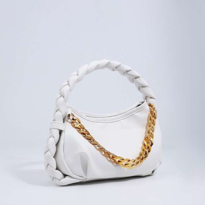 Сумка-багет на молнии, цвет белый Сумка-багет на молнии, цвет белый