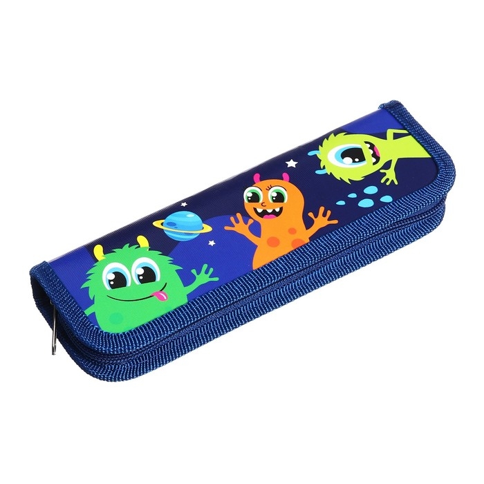 Пенал 1 секция, 55 х 205 х 25 мм, Calligrata Пенал 1 секция, 55 х 205 х 25 мм, Calligrata "Монстры", ламинированный картон