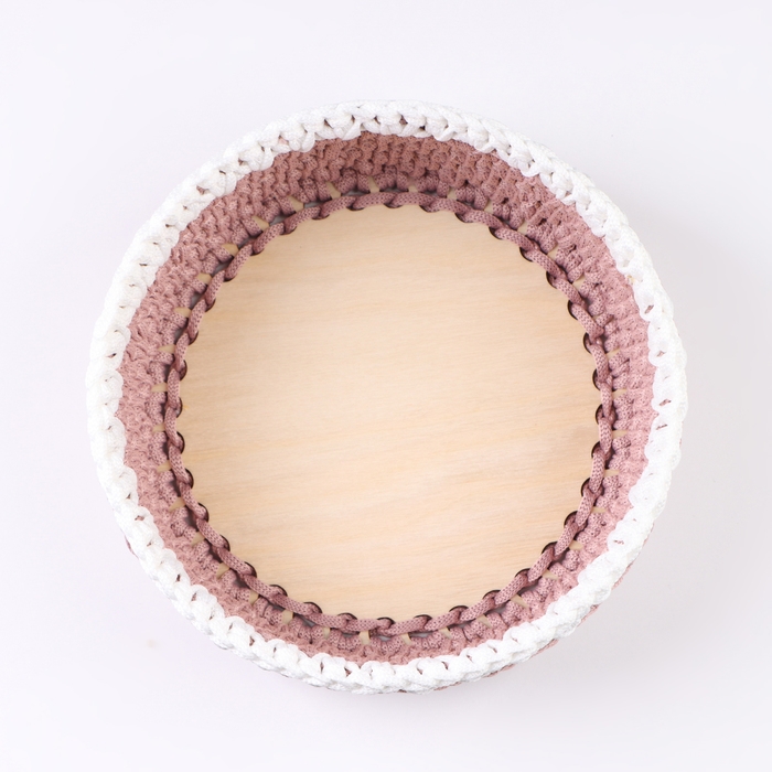 Набор вязанных корзин, 3 шт, полиэфирное волокно, сиреневый Набор вязанных корзин, 3 шт, полиэфирное волокно, сиреневый