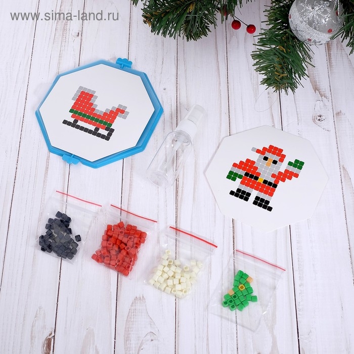 Аквапиксели «Дед Мороз и сани», 200 деталей Аквапиксели «Дед Мороз и сани», 200 деталей