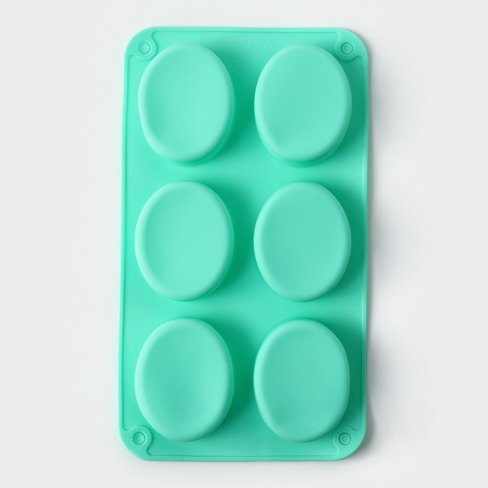 Форма для выпечки Доляна «Фигуры. Овал», силикон, 28×16×2 см, 6 ячеек, цвет МИКС Форма для выпечки Доляна «Фигуры. Овал», силикон, 28×16×2 см, 6 ячеек, цвет МИКС